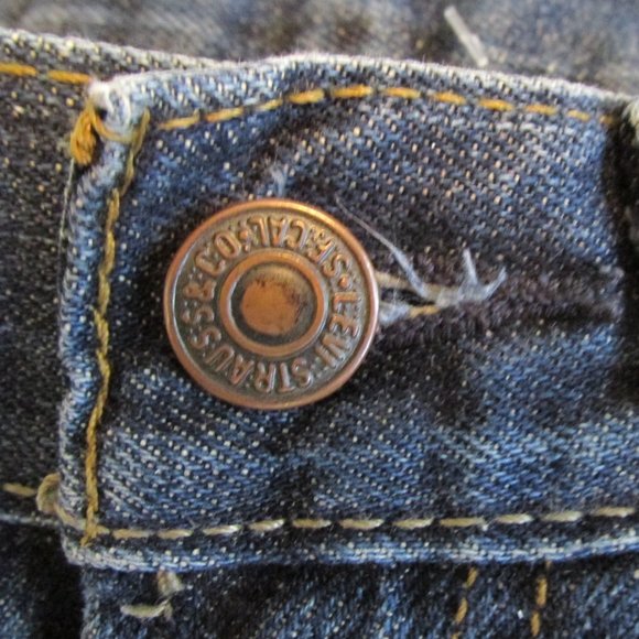 LEVI'S 569 BOY'S SIZE 10 R (28 X 25) JEANS DARK BLUE SLUB DENIM LOOSE GIRL'S RED - Picture 4 of 16